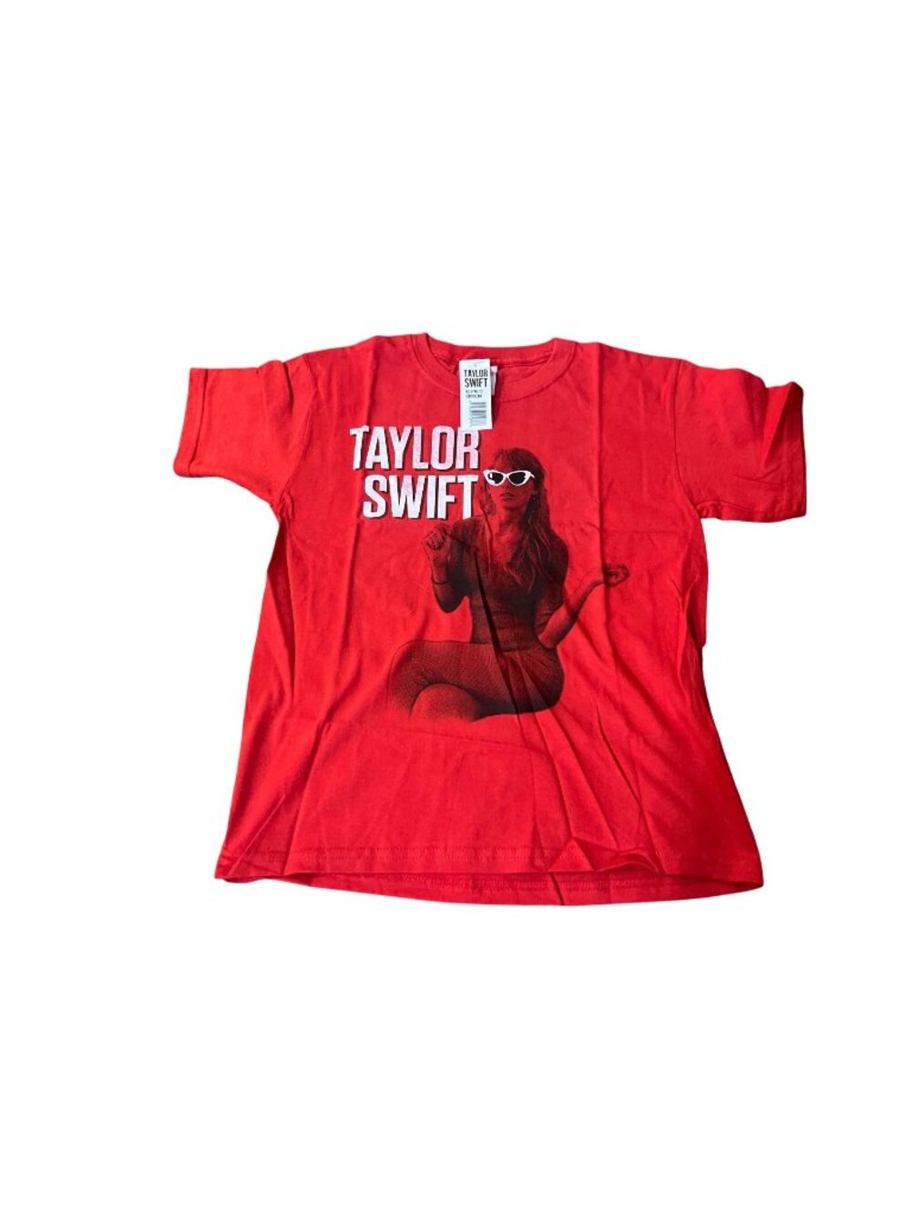 Taylor Swift Red Sitting Tee Youth Medium Cotton Graphic Shirt NEW